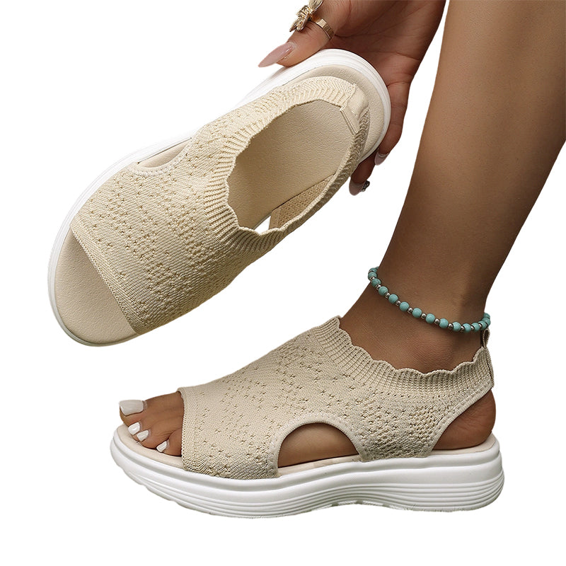 ☀️ 50% Off – Women's Breathable Knit Platform Sandals | Lightweight Comfort & Style