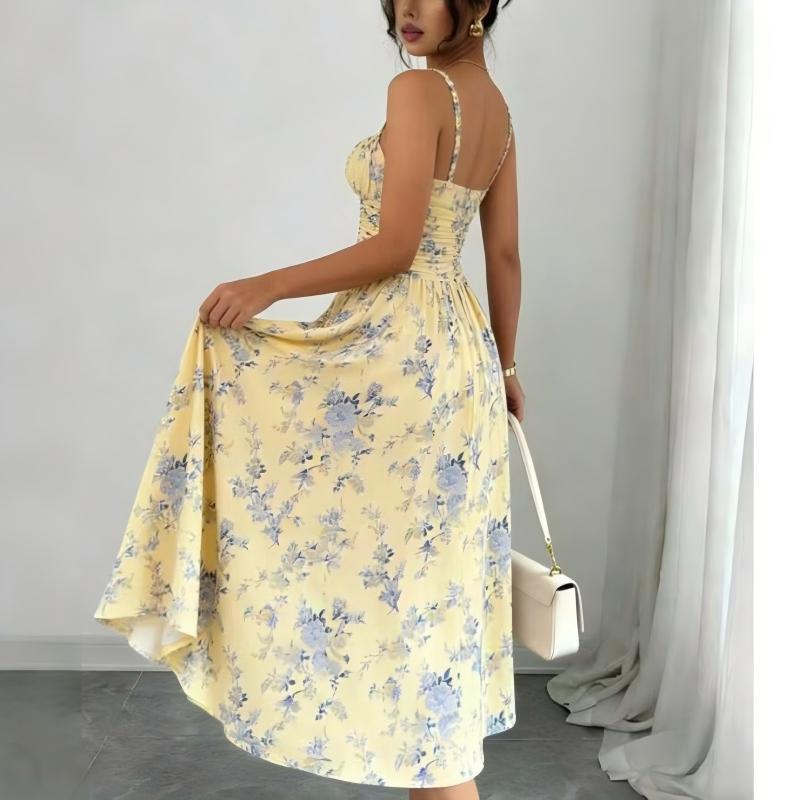 ๐ธ Women's Summer Floral Cami Dress with Side Slit โ Breezy & Beautiful โ๏ธ