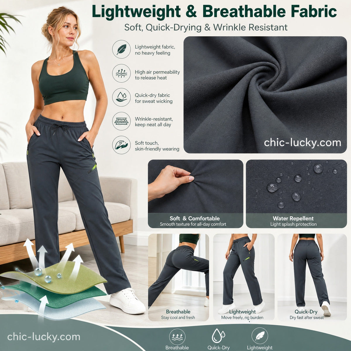 ⏳LIMITED TIME SALE:￡19.99!!🔥Women’s Straight-Leg Cargo Trousers – Elastic Waist, 6-Pocket Casual Pants for Work, Travel & Everyday Wear 👖✨
