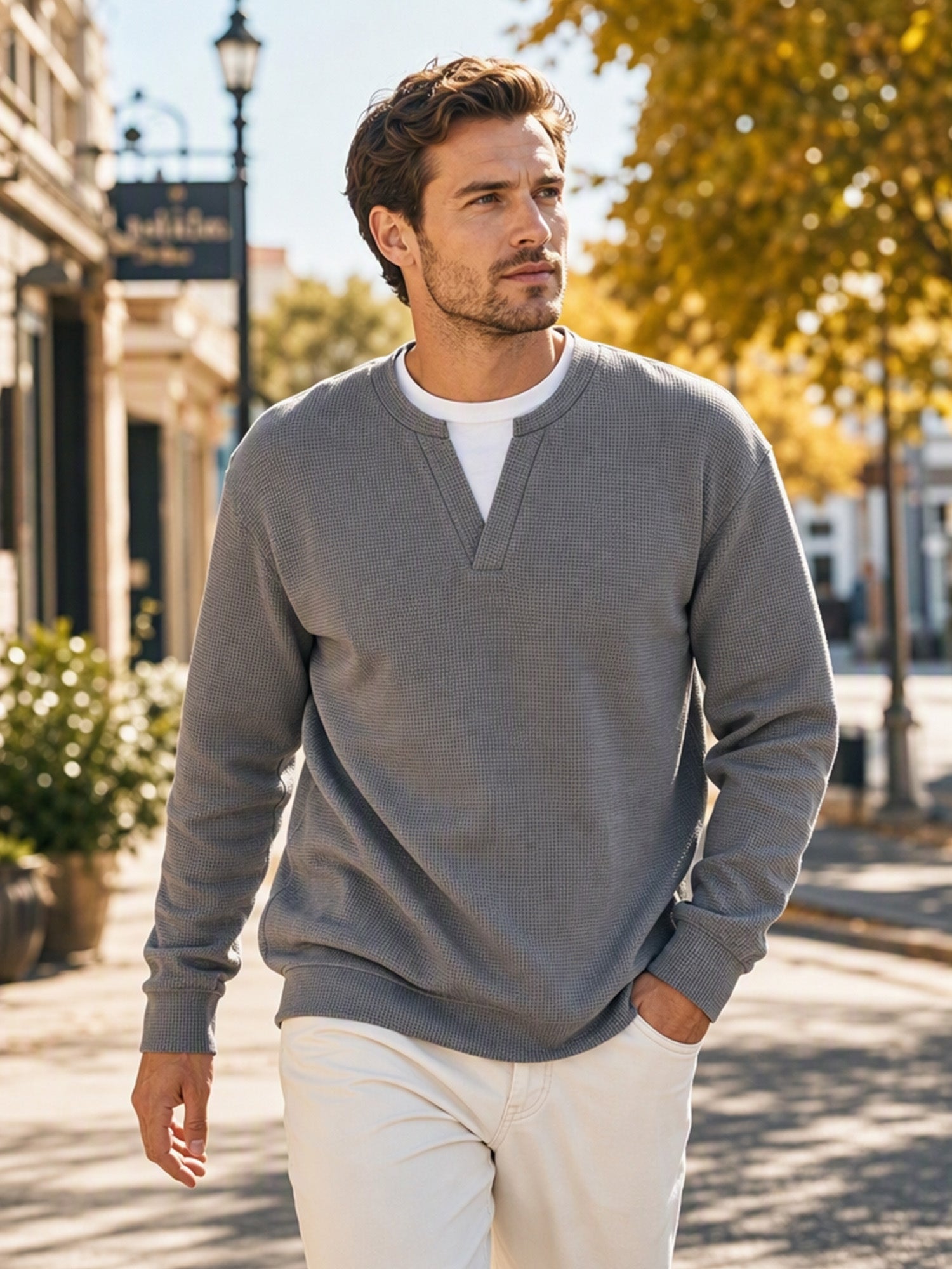 🔥 50% OFF | Men's Layered Waffle Long-Sleeve Tee