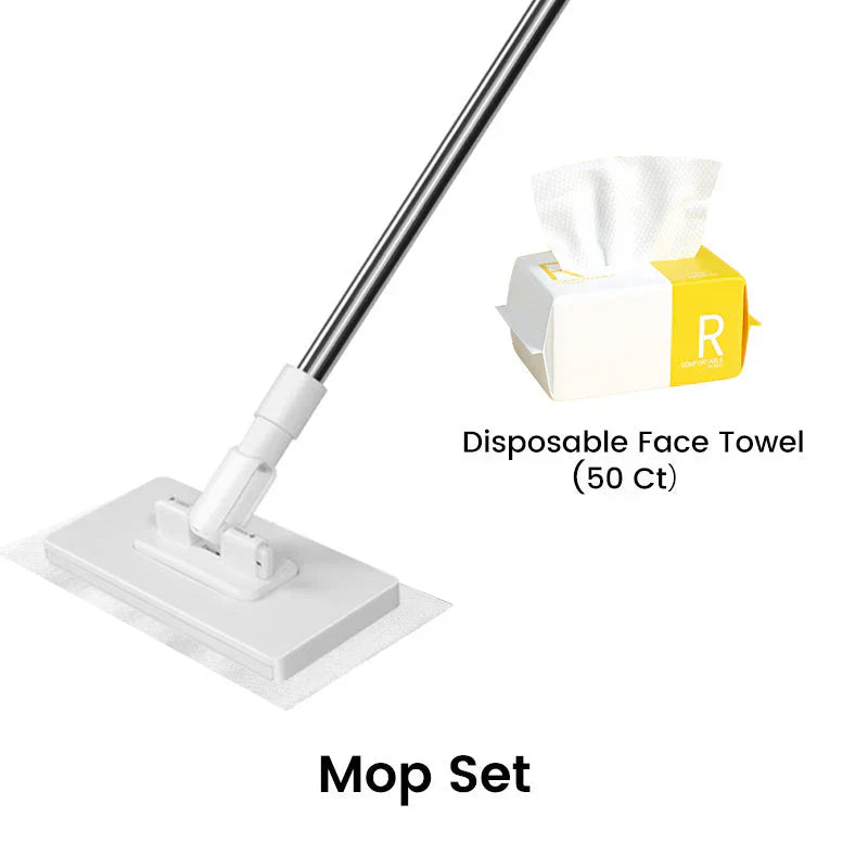Flat Mop with Stainless Steel Handle, come with Reusable Washable Mop Cloths🏆