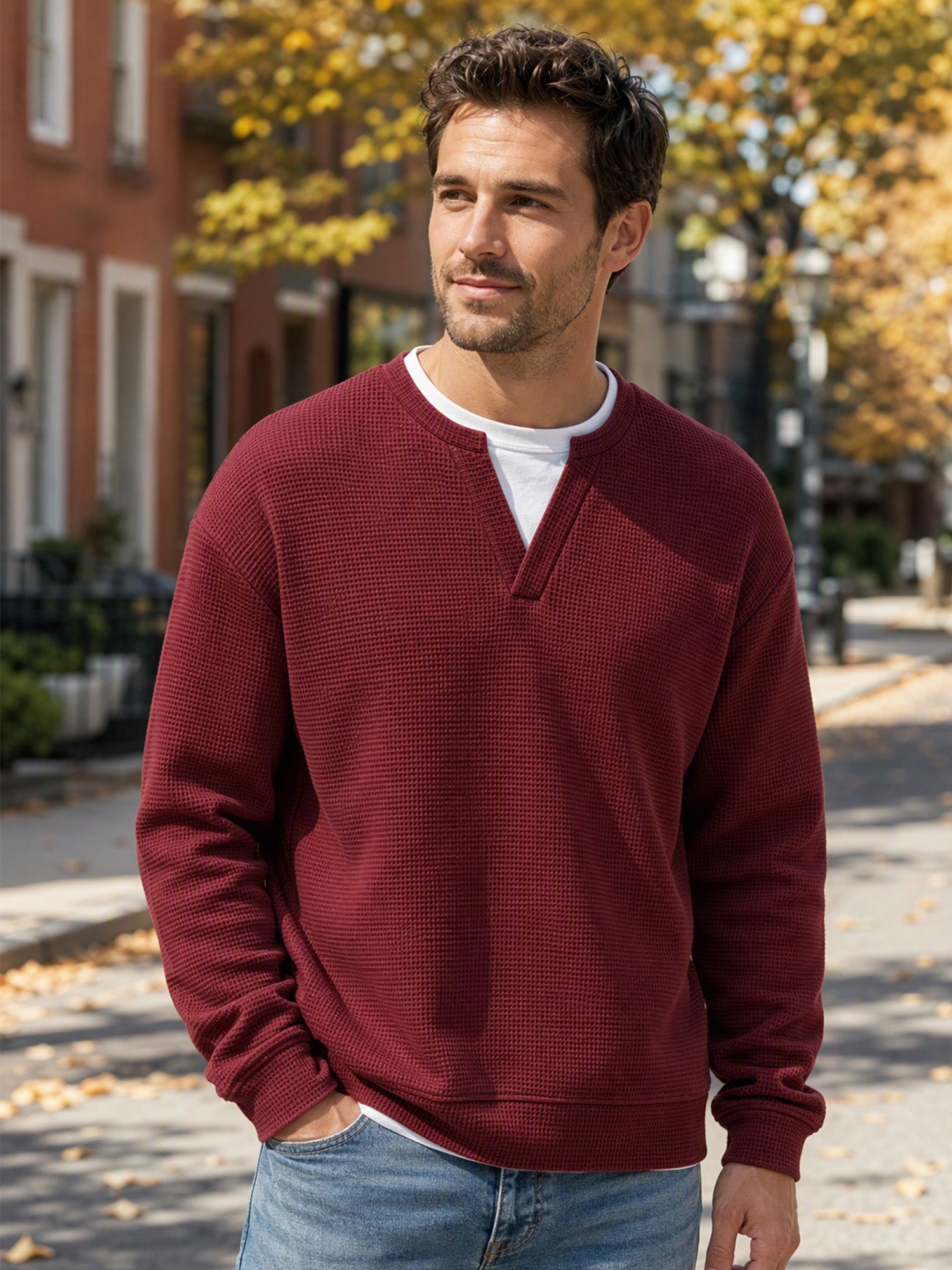 🔥 50% OFF | Men's Layered Waffle Long-Sleeve Tee