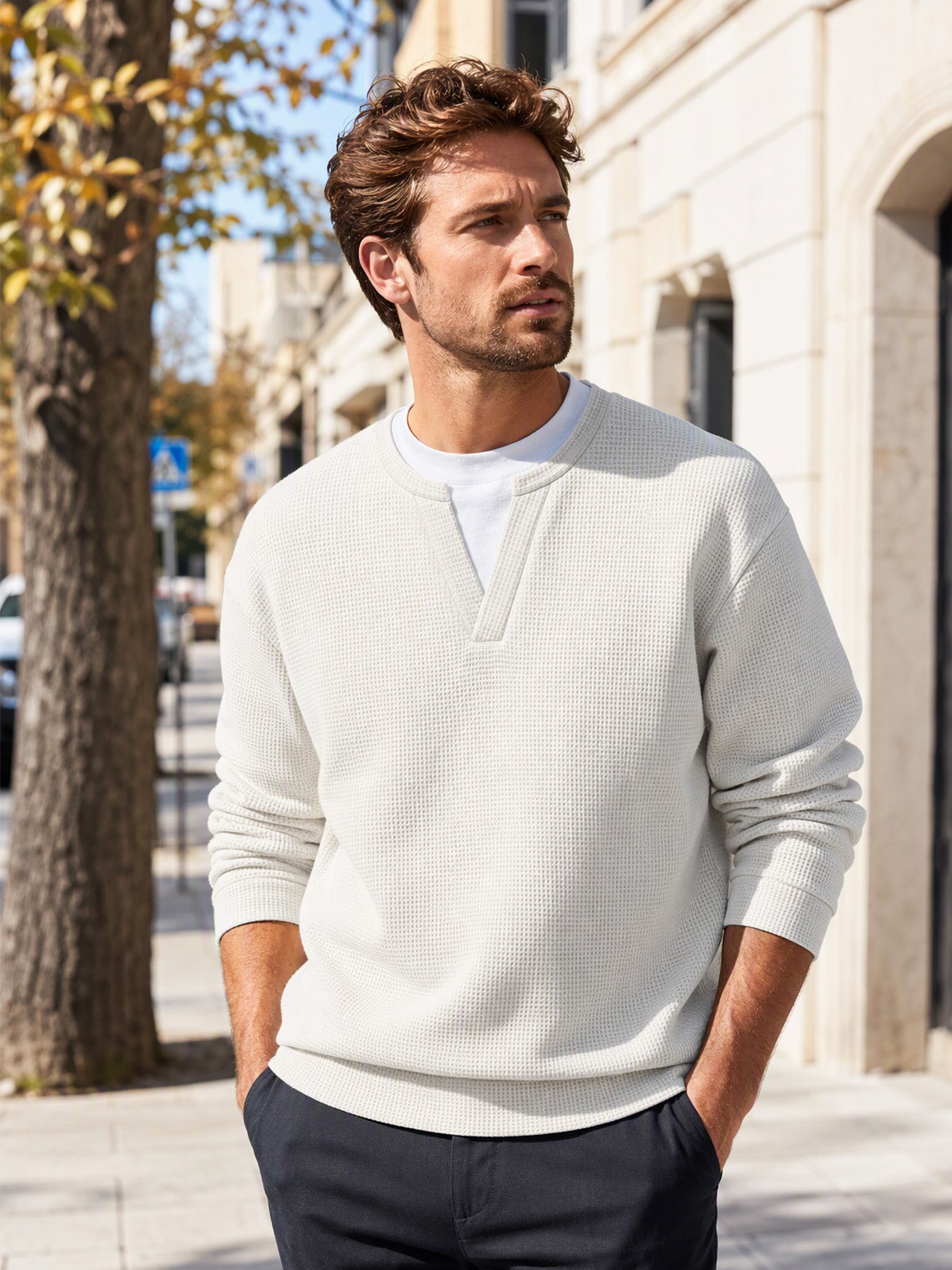 🔥 50% OFF | Men's Layered Waffle Long-Sleeve Tee