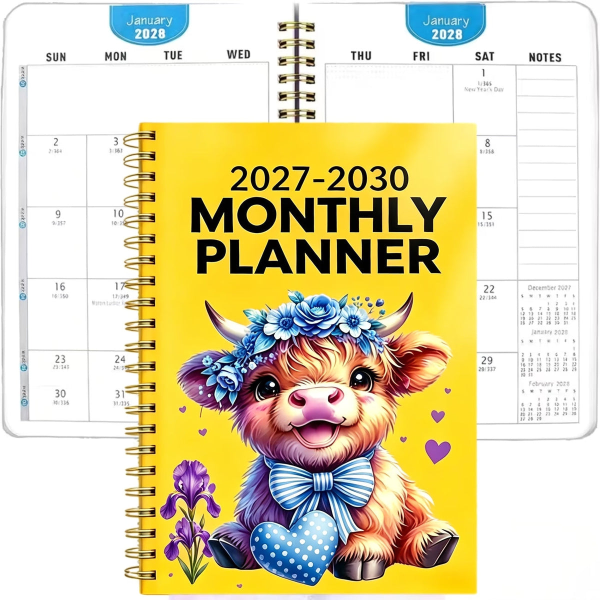 🐮 50% OFF 🌟 Adorable Highland Cow 5-Year Planner (2027–2030) ✨