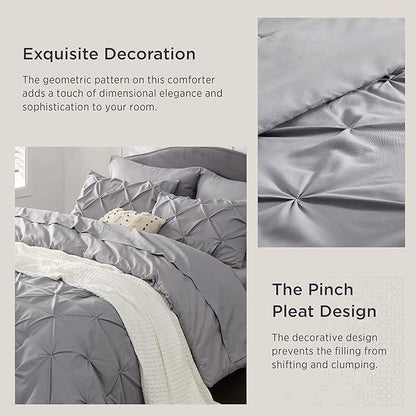 🎁2026 New Arrivals 50% OFF💥Bedsure Soft Pintuck Duvet Set