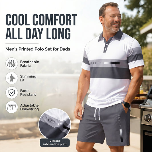 ☀️ 50% Off  Men's Two-Piece Shirt and Shorts Set – Summer Special