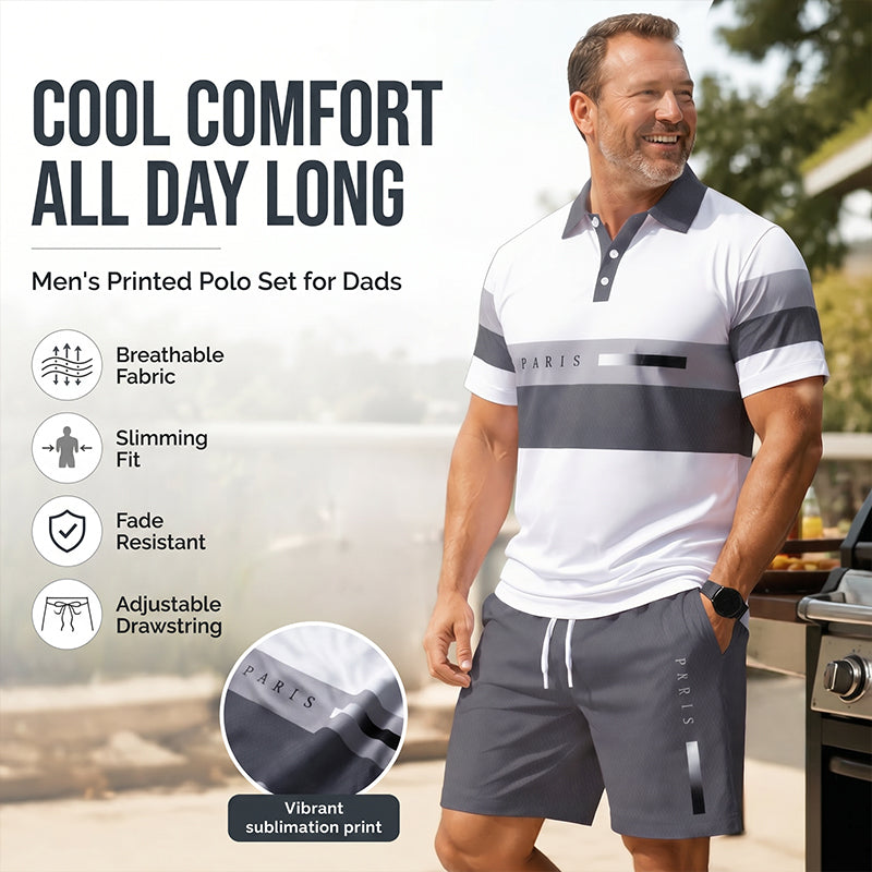 ☀️ 50% Off  Men's Two-Piece Shirt and Shorts Set – Summer Special