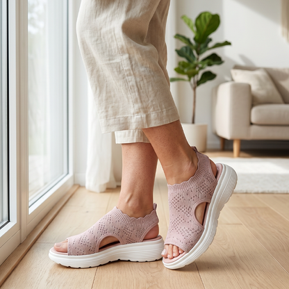 ☀️ 50% Off – Women's Breathable Knit Platform Sandals | Lightweight Comfort & Style