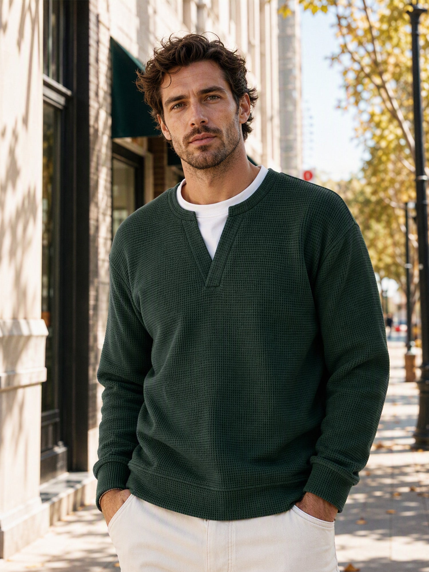 🔥 50% OFF | Men's Layered Waffle Long-Sleeve Tee