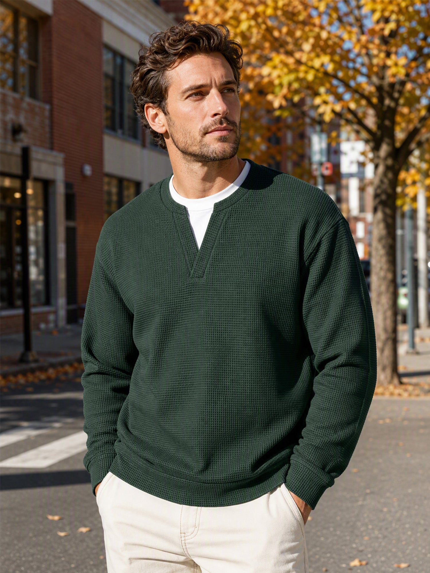 🔥 50% OFF | Men's Layered Waffle Long-Sleeve Tee