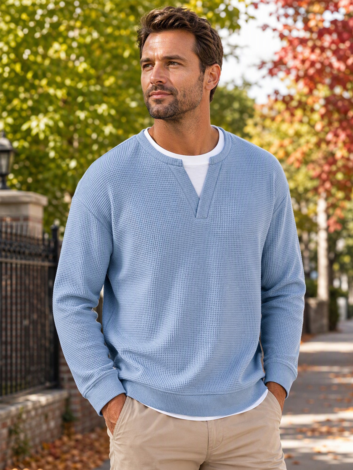 🔥 50% OFF | Men's Layered Waffle Long-Sleeve Tee