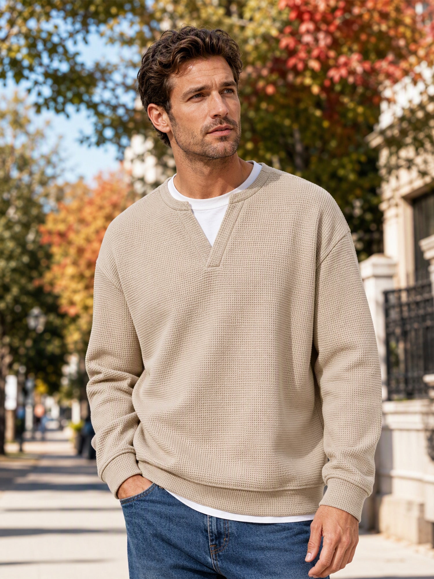 🔥 50% OFF | Men's Layered Waffle Long-Sleeve Tee