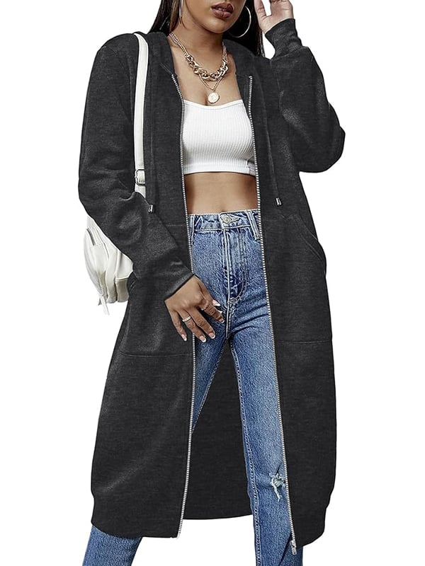 📢📢This Week's Special Price:￡19.99!!🔥✨Women's Casual Zip up Fleece Hoodies Tunic Sweatshirt