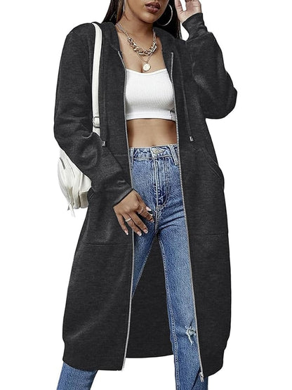 📢📢This Week's Special Price:￡19.99!!🔥✨Women's Casual Zip up Fleece Hoodies Tunic Sweatshirt