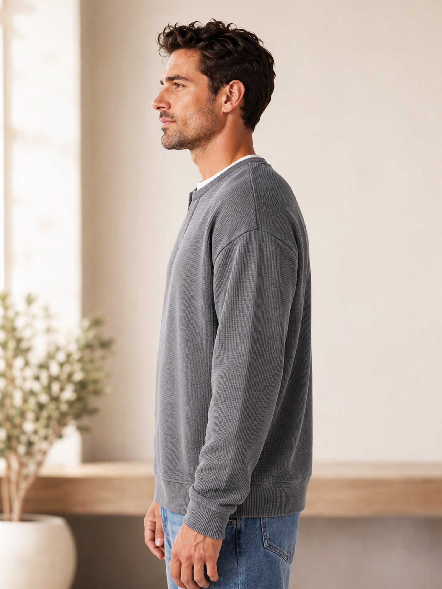 🔥 50% OFF | Men's Layered Waffle Long-Sleeve Tee