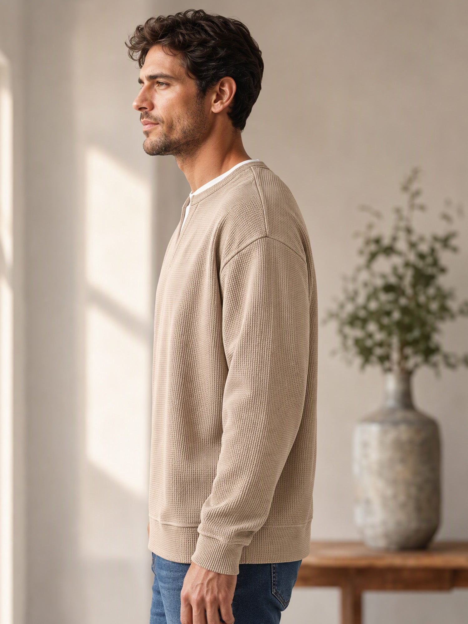 🔥 50% OFF | Men's Layered Waffle Long-Sleeve Tee