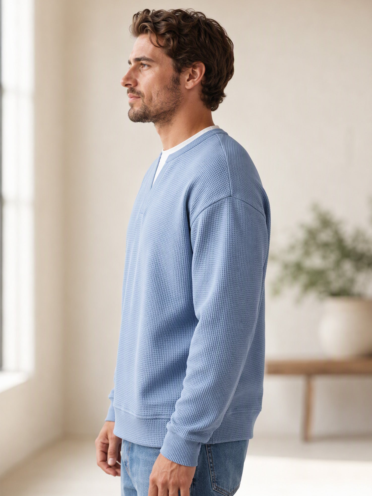 🔥 50% OFF | Men's Layered Waffle Long-Sleeve Tee