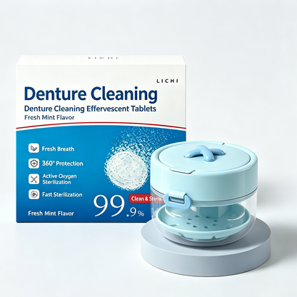 🔥Last Day Special Price £12.99!✨50K+ SOLD!🦷All-in-One Retainer Storage Case — Soaking Compartment, Built-in Mirror & Cleaning Tools