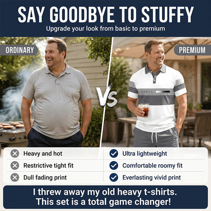 ☀️ 50% Off  Men's Two-Piece Shirt and Shorts Set – Summer Special