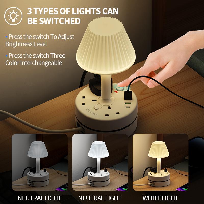 ⚡ 50% OFF | Bedside Lamp with USB & AC Outlets