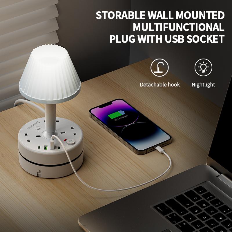 ⚡ 50% OFF | Bedside Lamp with USB & AC Outlets