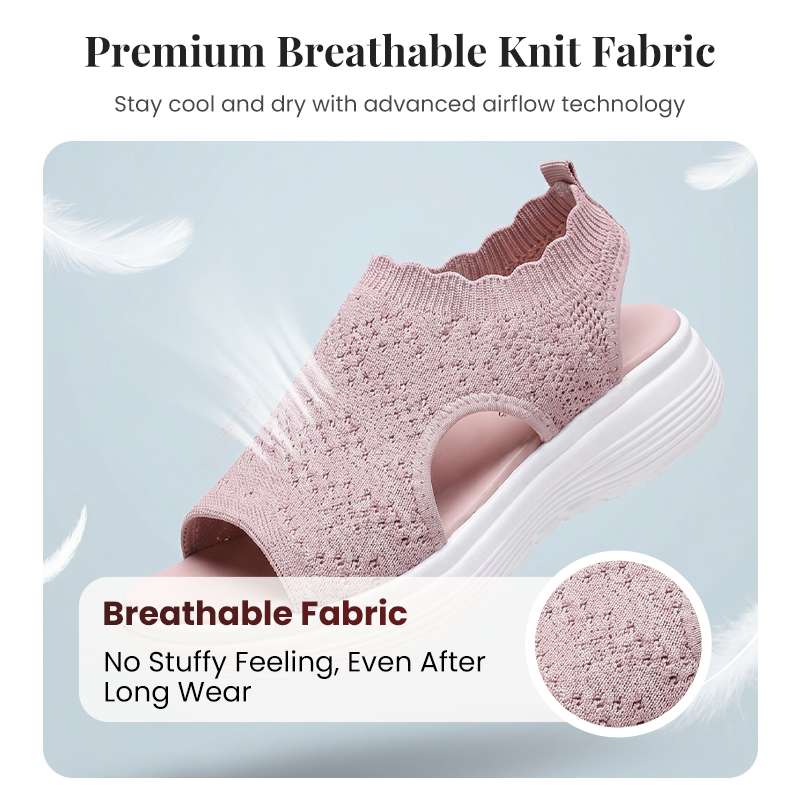 ☀️ 50% Off – Women's Breathable Knit Platform Sandals | Lightweight Comfort & Style