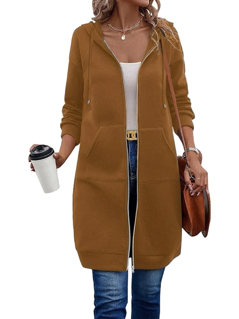📢📢This Week's Special Price:￡19.99!!🔥✨Women's Casual Zip up Fleece Hoodies Tunic Sweatshirt