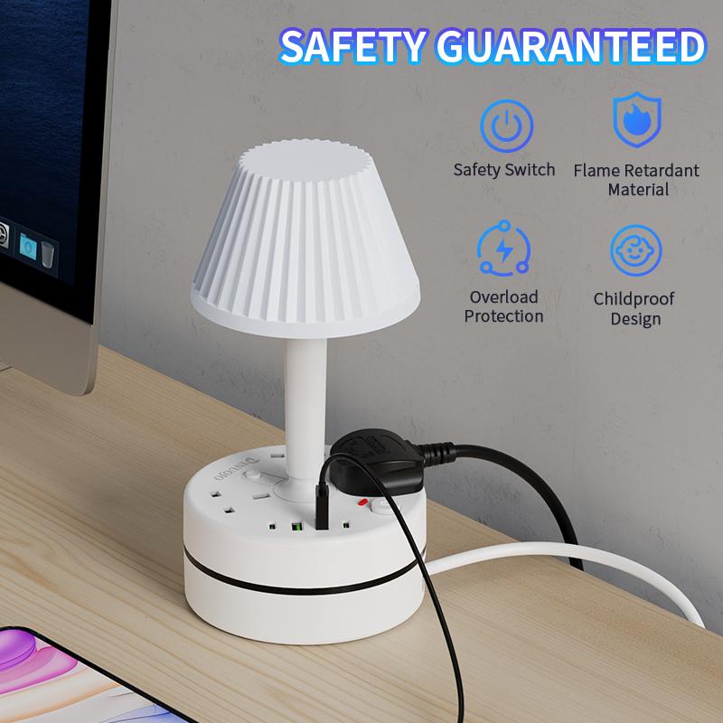 ⚡ 50% OFF | Bedside Lamp with USB & AC Outlets