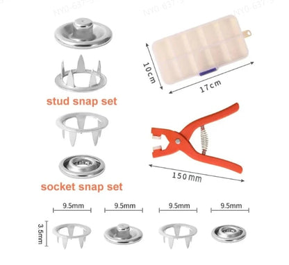 🔥Metal Snap Buttons with Fastener Pliers Tool Kit