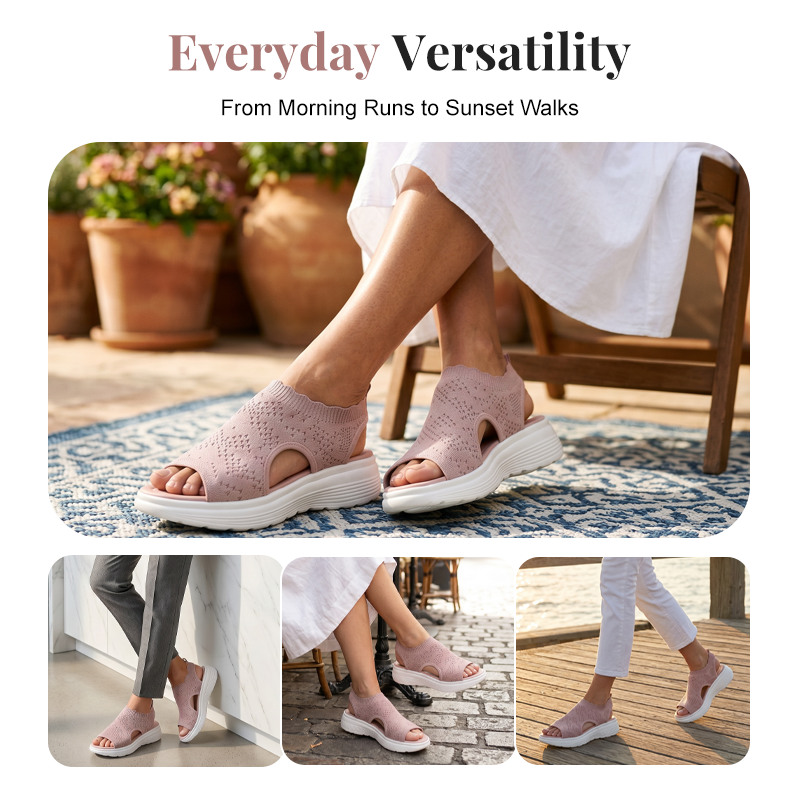 ☀️ 50% Off – Women's Breathable Knit Platform Sandals | Lightweight Comfort & Style