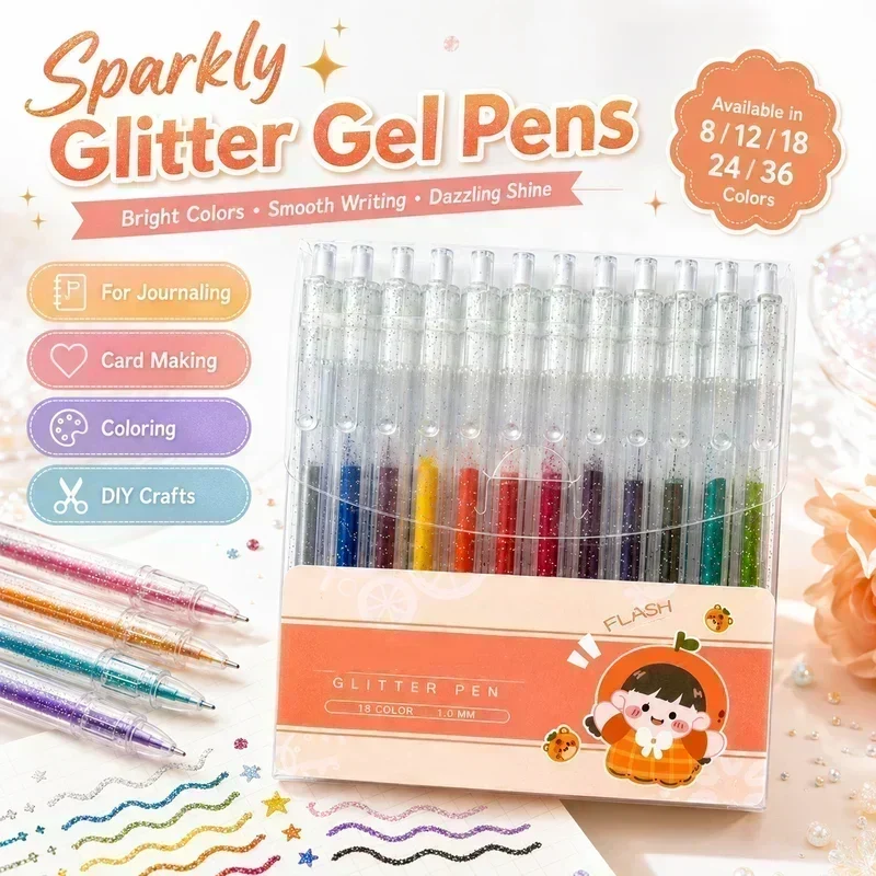 🎨 50% OFF Smooth Glitter Gel Pens 🎁