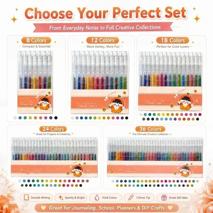 🎨 50% OFF Smooth Glitter Gel Pens 🎁
