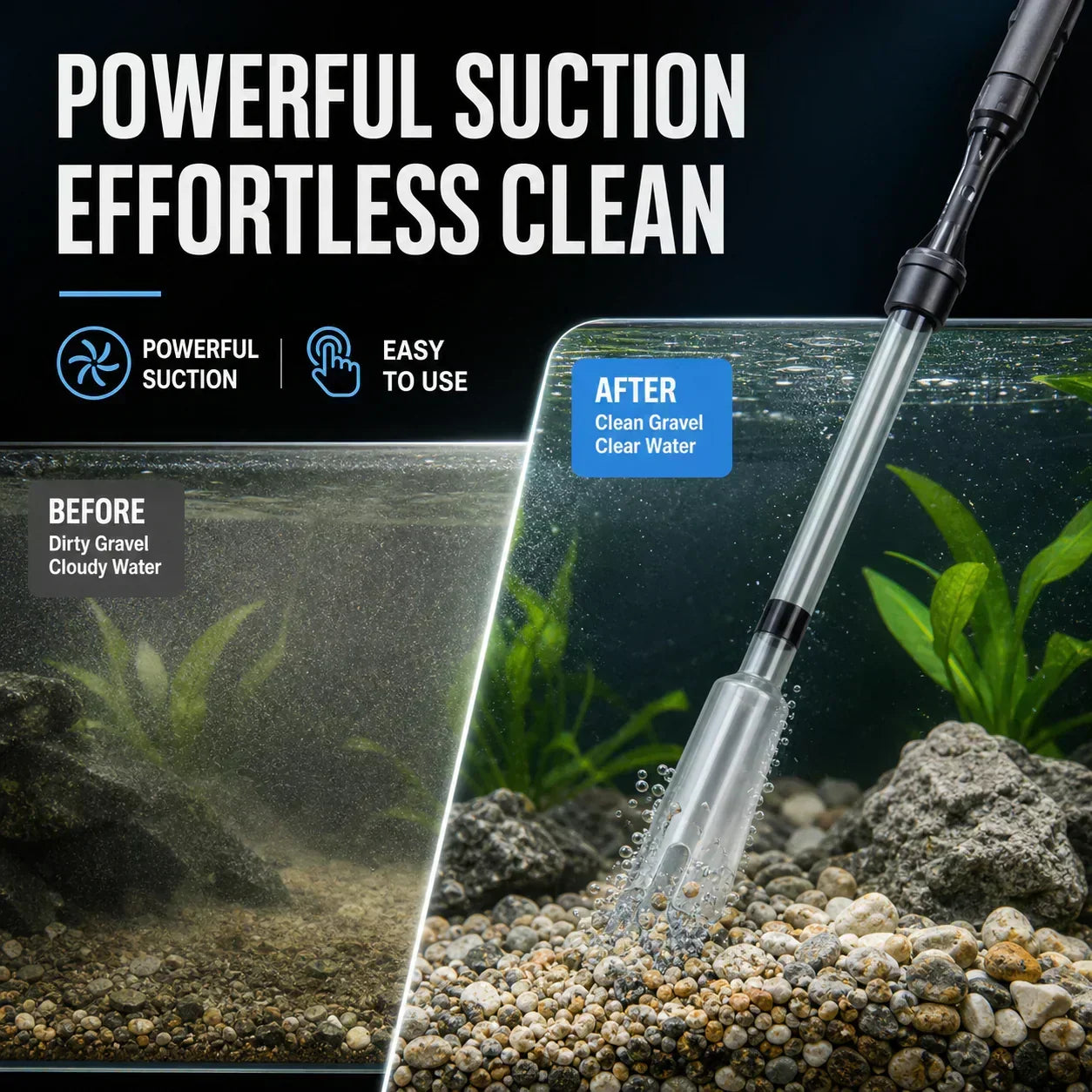 🐠 50% OFF Today | Electric Aquarium Gravel Cleaner - Keep Water Crystal Clear