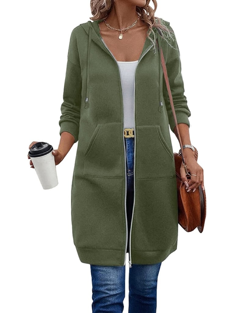 📢📢This Week's Special Price:￡19.99!!🔥✨Women's Casual Zip up Fleece Hoodies Tunic Sweatshirt