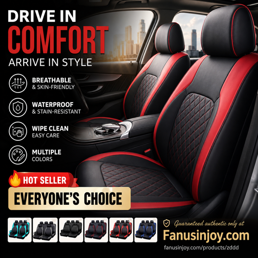 🎁2026 New Arrivals 50% OFF💥9-Piece Quilted Faux Leather Seat Covers – Car Interior Accessory ⏰
