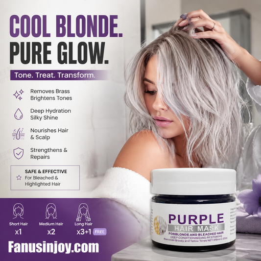 🏆 Last Day Special Price £9.99 ! ✨Moisturizing Purple Hair Mask with Long-Lasting Scent, Anti-Brass Deep Conditioning Mask for Blonde Bleached Hair