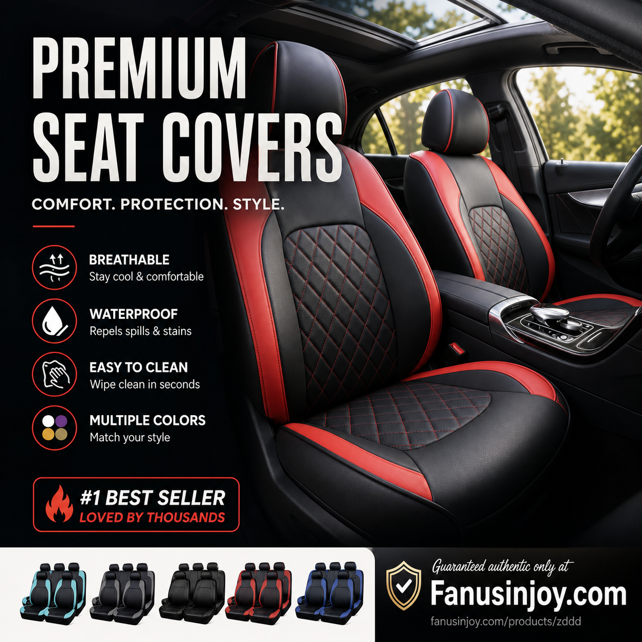 🎁2026 New Arrivals 50% OFF💥9-Piece Quilted Faux Leather Seat Covers – Car Interior Accessory ⏰