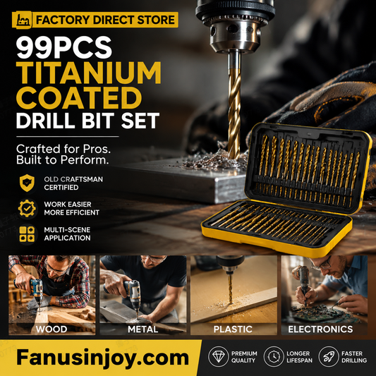 🔥High-efficiency tool favored by veteran craftsmen!Factory Outlet-100pcs Titanium Coated Drill Bit Set