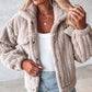 Veste Moelleuse Rayée pour Femmes