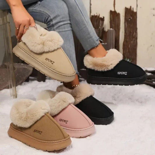 Pantoufles moelleuse en micro-daim pour femmes pour intérieur et extérieur