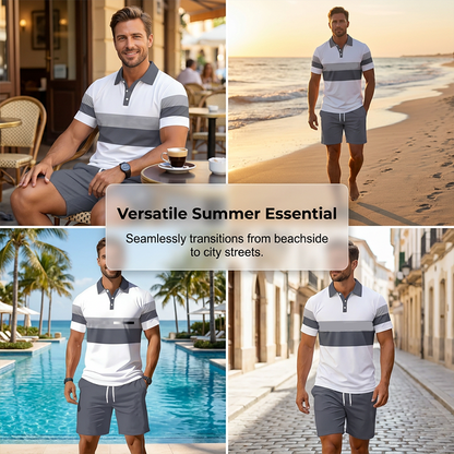 ☀️ 50% Off  Men's Two-Piece Shirt and Shorts Set – Summer Special