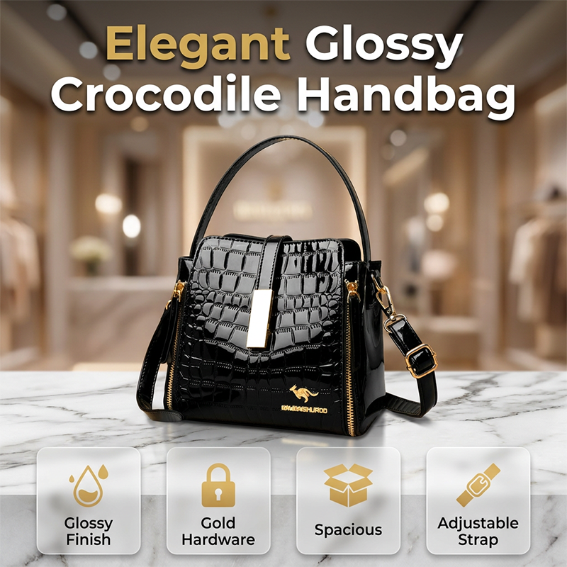 ⏰ 40% RABATT: Glossy Krokodil-Handtasche! Eleganter Look, perfekt für jeden Anlass. Jetzt zuschlagen!