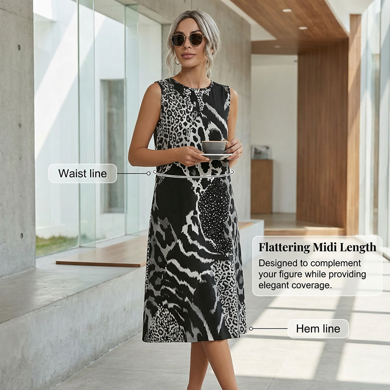 50% Off Women's Summer Leopard Midi Dress