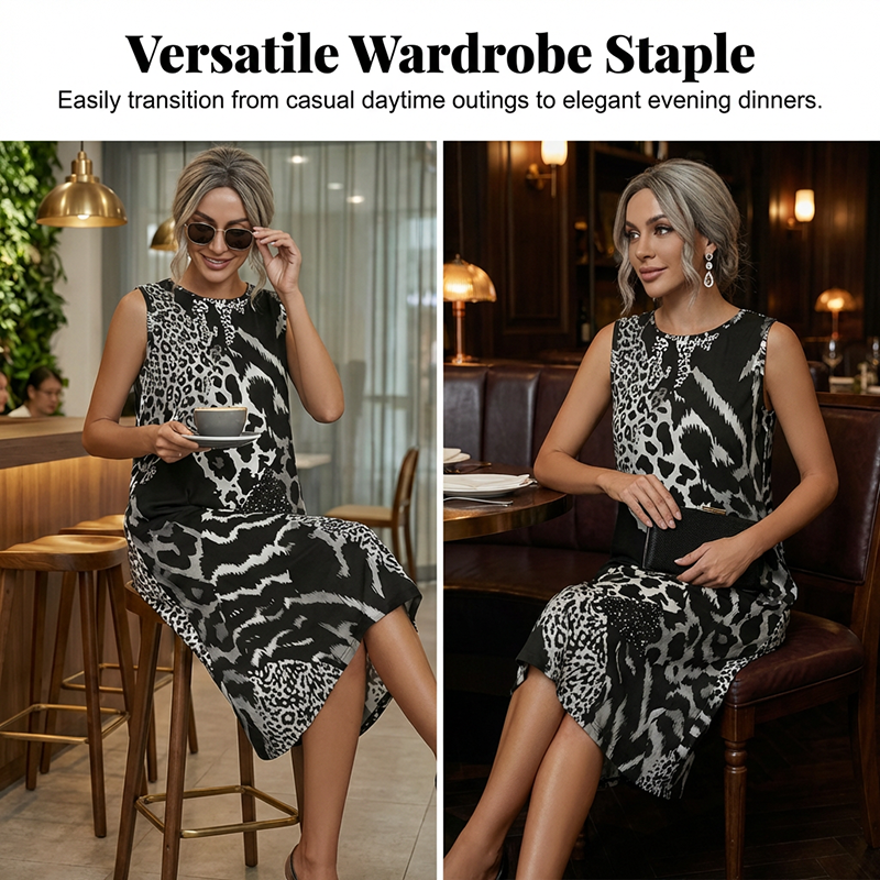50% Off Women's Summer Leopard Midi Dress