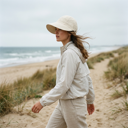 🔥LAST DAY SALE: ONLY ￡15.99!!🎁✨Women’s UPF 50+ Elegant Foldable Sun Hat – Wide-Brim Cotton Bucket Hat with Neck Flap & Adjustable Strap 🌞🇬🇧 | Packable, Breathable & Beach-Ready