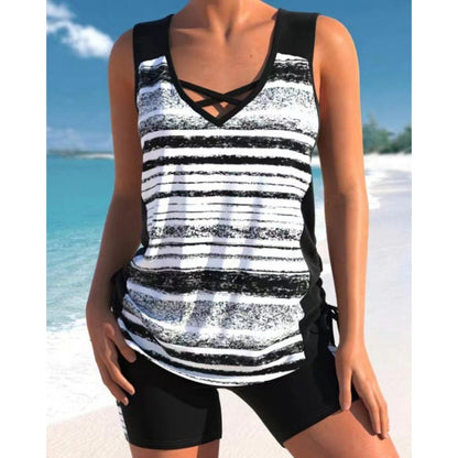 🔥50%  OffZweiteiliger Damen-Tankini mit elegantem Print