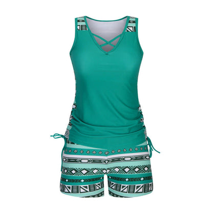🔥50%  OffZweiteiliger Damen-Tankini mit elegantem Print