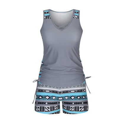 🔥50%  OffZweiteiliger Damen-Tankini mit elegantem Print