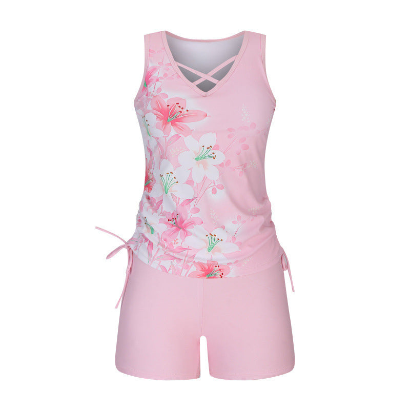 🔥50%  OffZweiteiliger Damen-Tankini mit elegantem Print