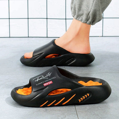 ☀️ 50% Off – Non-Slip Thick Sole Cloud Slides for Men | Ultra Cushioned Summer Comfort